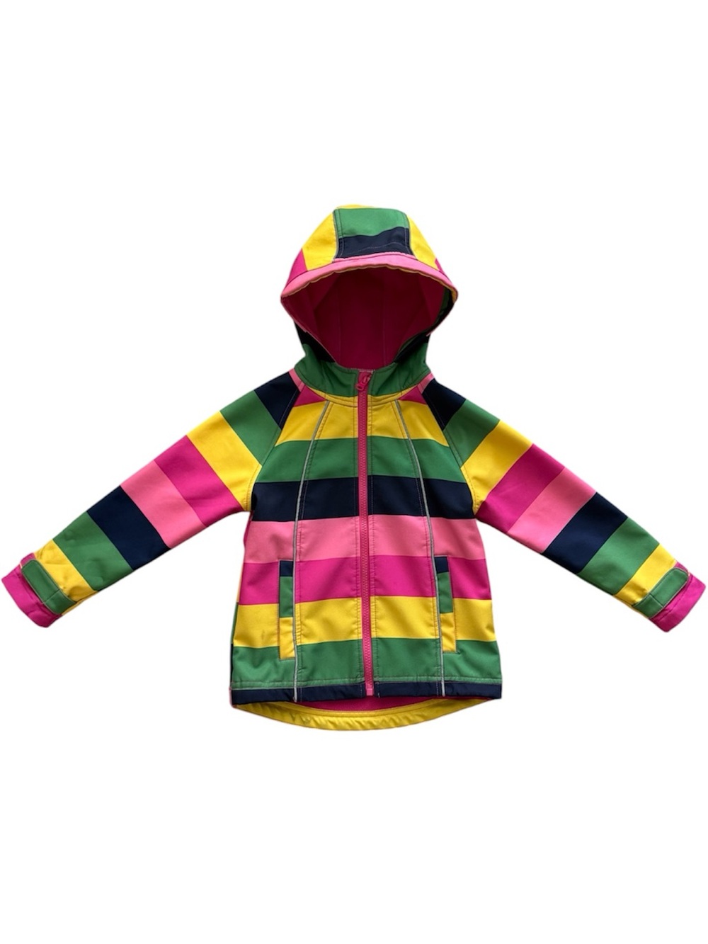 Girls Rainbow Jacket Coat 4T
Hooded Windbreaker Fleece Lined
Windproof Softshell
